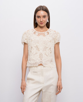 Twinset Beige top with embroidery 261TP2581