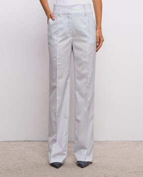 Gabriela Hearst Cecilia blue wool and silk trousers 4262036W180