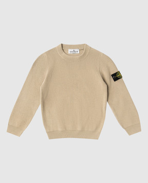 Stone Island Children's beige jumper with logo patch L1S165100004S00D81012