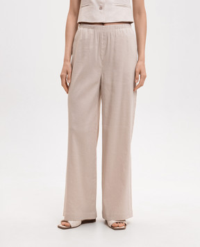 Max Mara Beige MXPDESTINO pants with linen MXPDESTINO