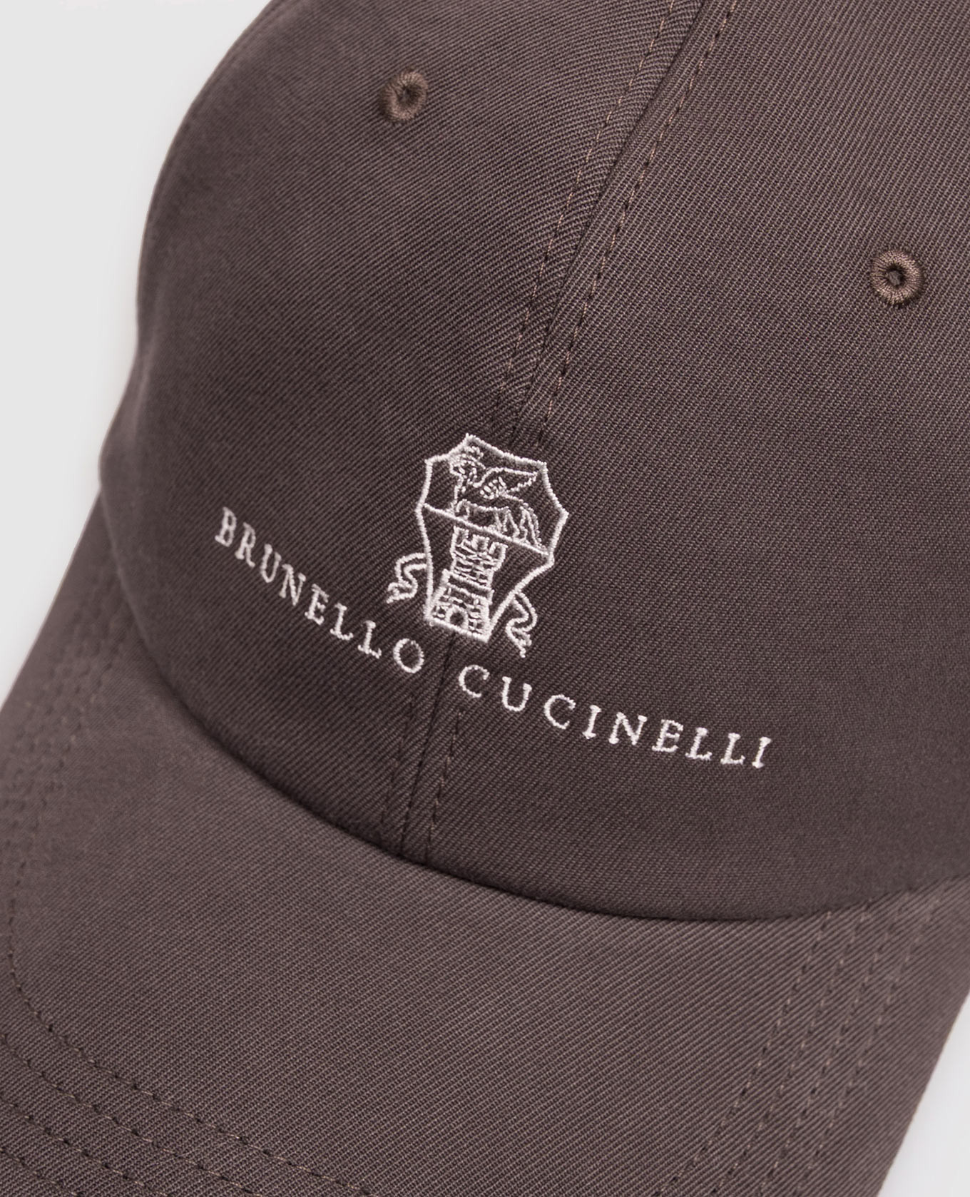 Brown cap with embroidery Brunello Cucinelli 4