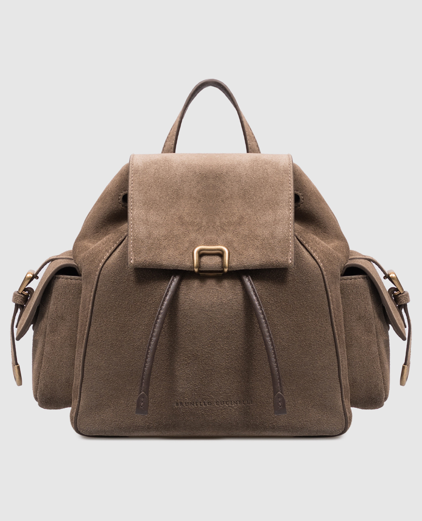 Brown suede backpack