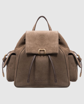 Brunello Cucinelli Brown suede backpack MBDLB2841