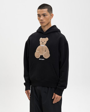 Palm Angels Black hoodie with Bear patch PMBB17DS26FLE00C