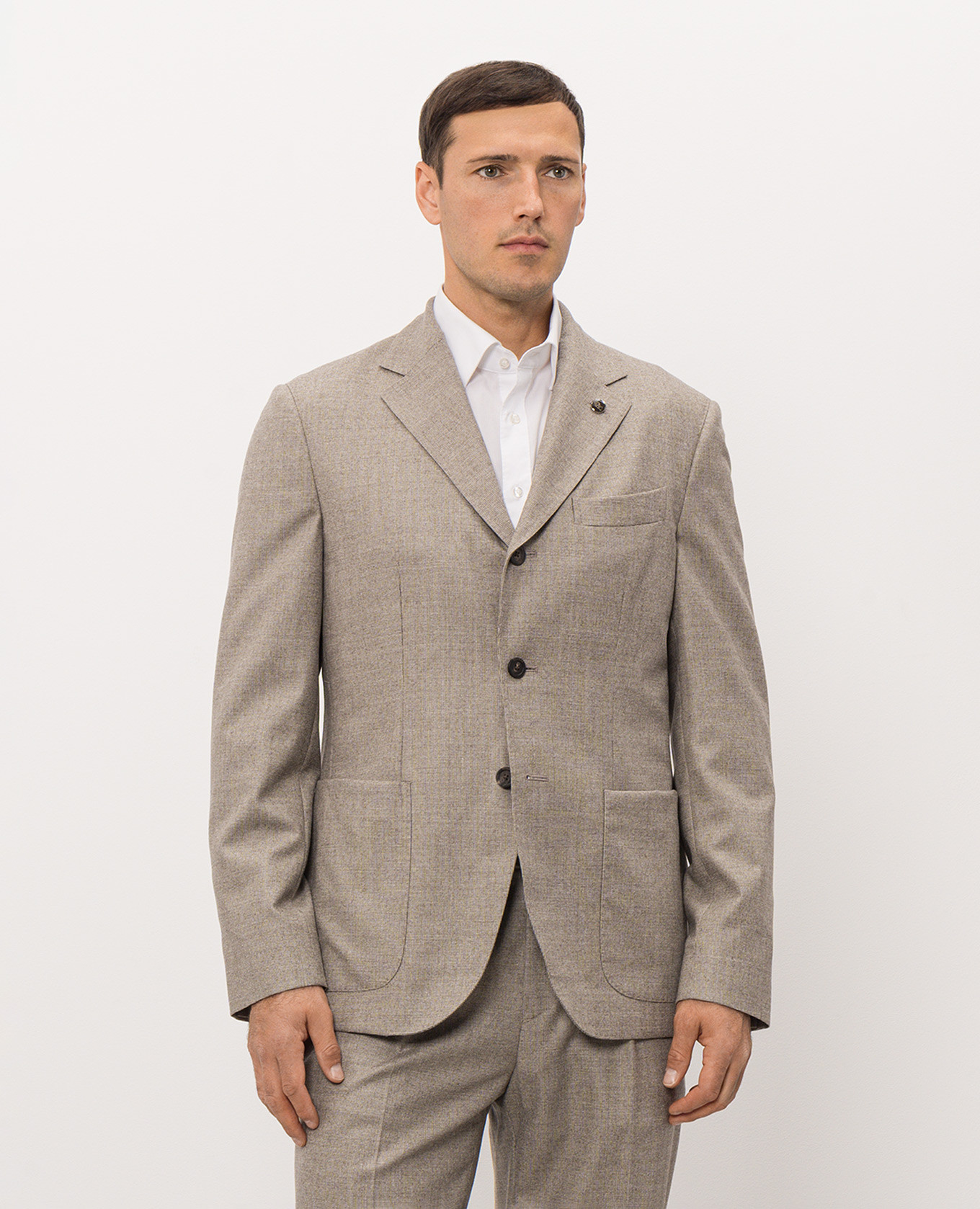Beige wool jacket with a pattern Peserico 3