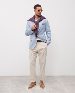 Brunello Cucinelli Gray polo shirt with pattern M29806305