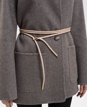 Agnona Beige leather belt APOLO L61002U8090