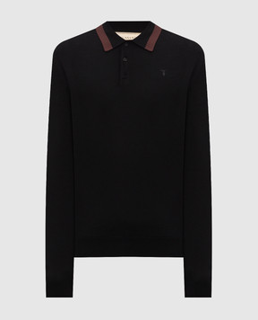 Trussardi Black polo with piping M0198000021NMK604K01