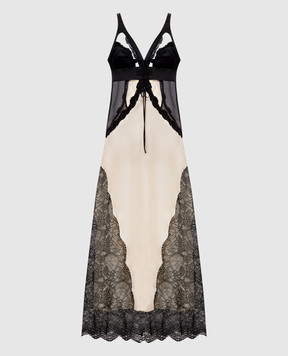 The Attico Ivory dress with lace 261WCW00304MIX107AA