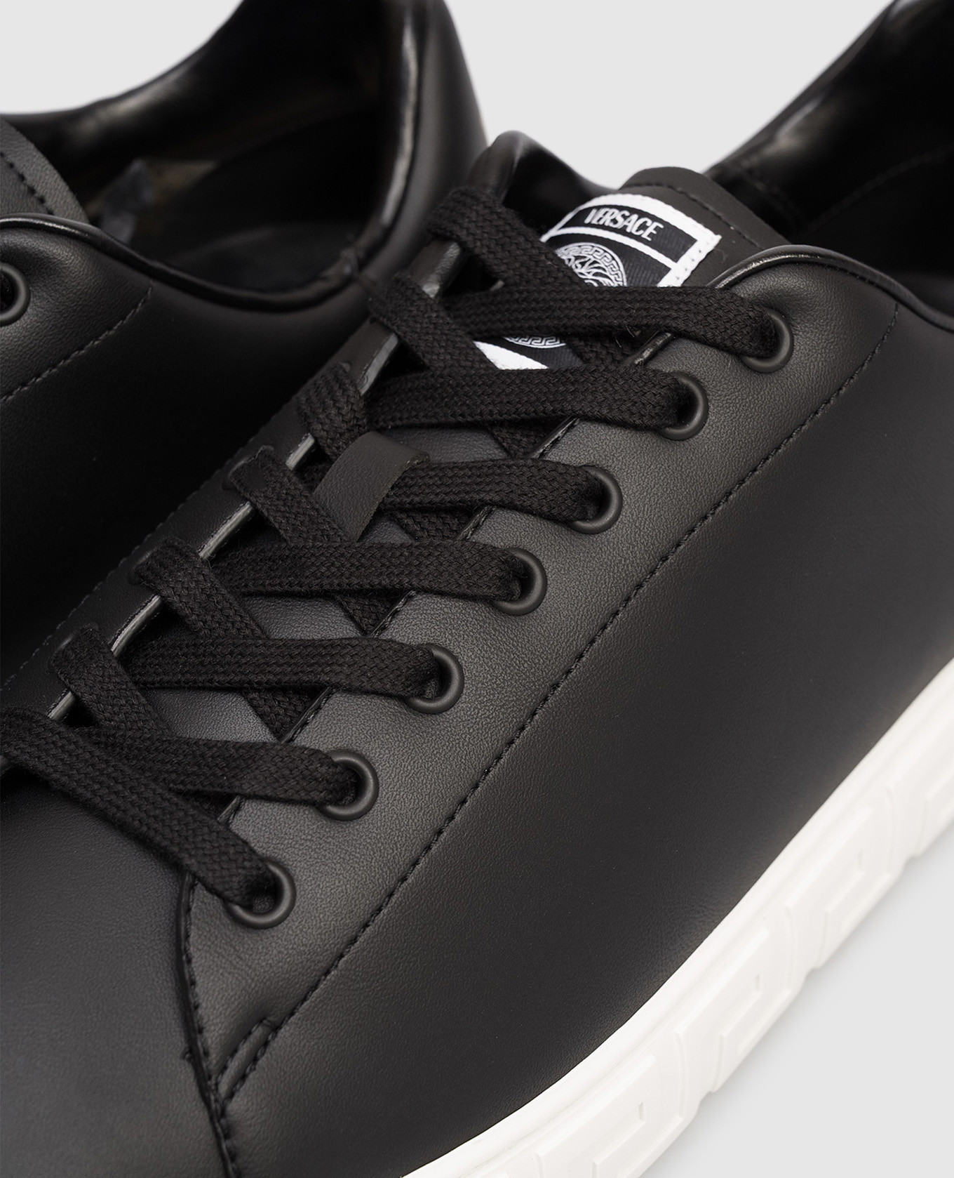 

Black leather Greca sneakers Versace