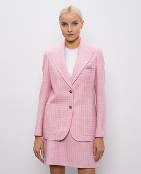 Versace Pink checked wool jacket 10226451A10444