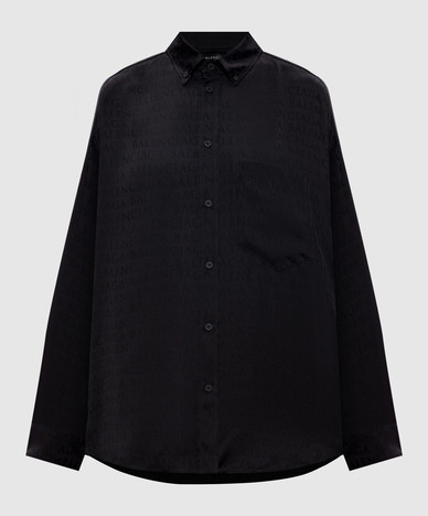 Black blouse with logo print
