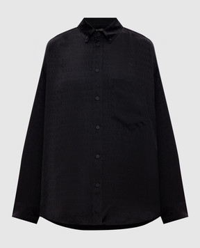 Balenciaga Black blouse with logo print 850978TTO54