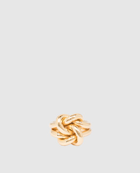 Reco Golden ring with textured knot AN308
