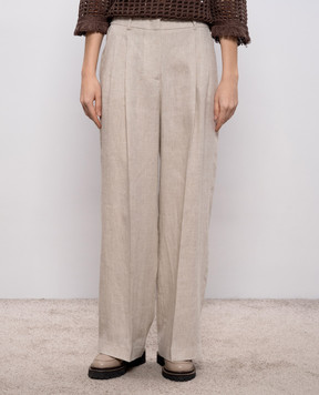 Peserico Beige linen pants P0433302629