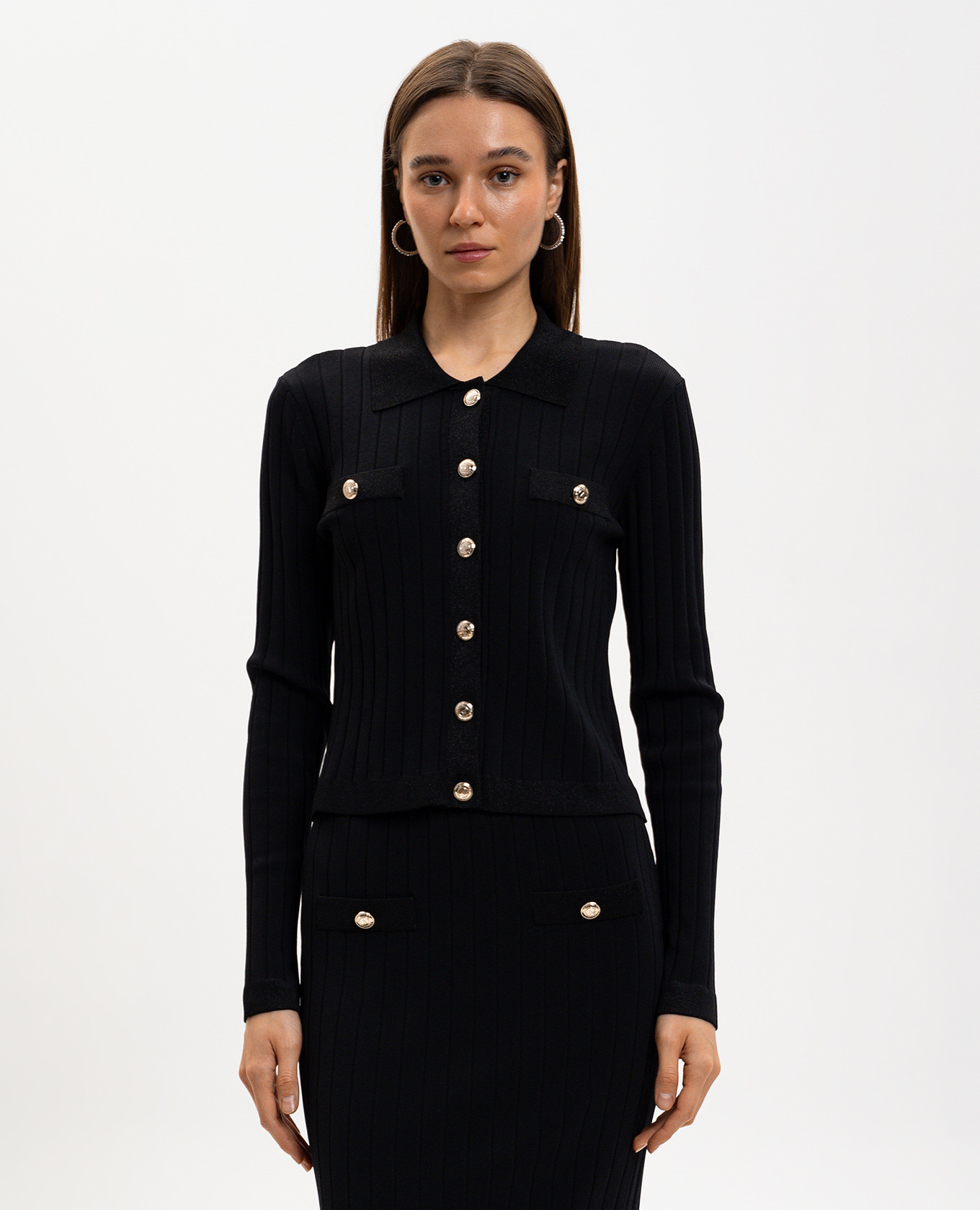 

Black ribbed cardigan Twinset
