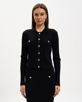 Twinset Black ribbed cardigan 261AP3112