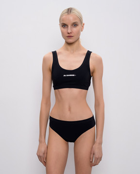 Jil Sander Black swimsuit top with logo J40BR0006J20011