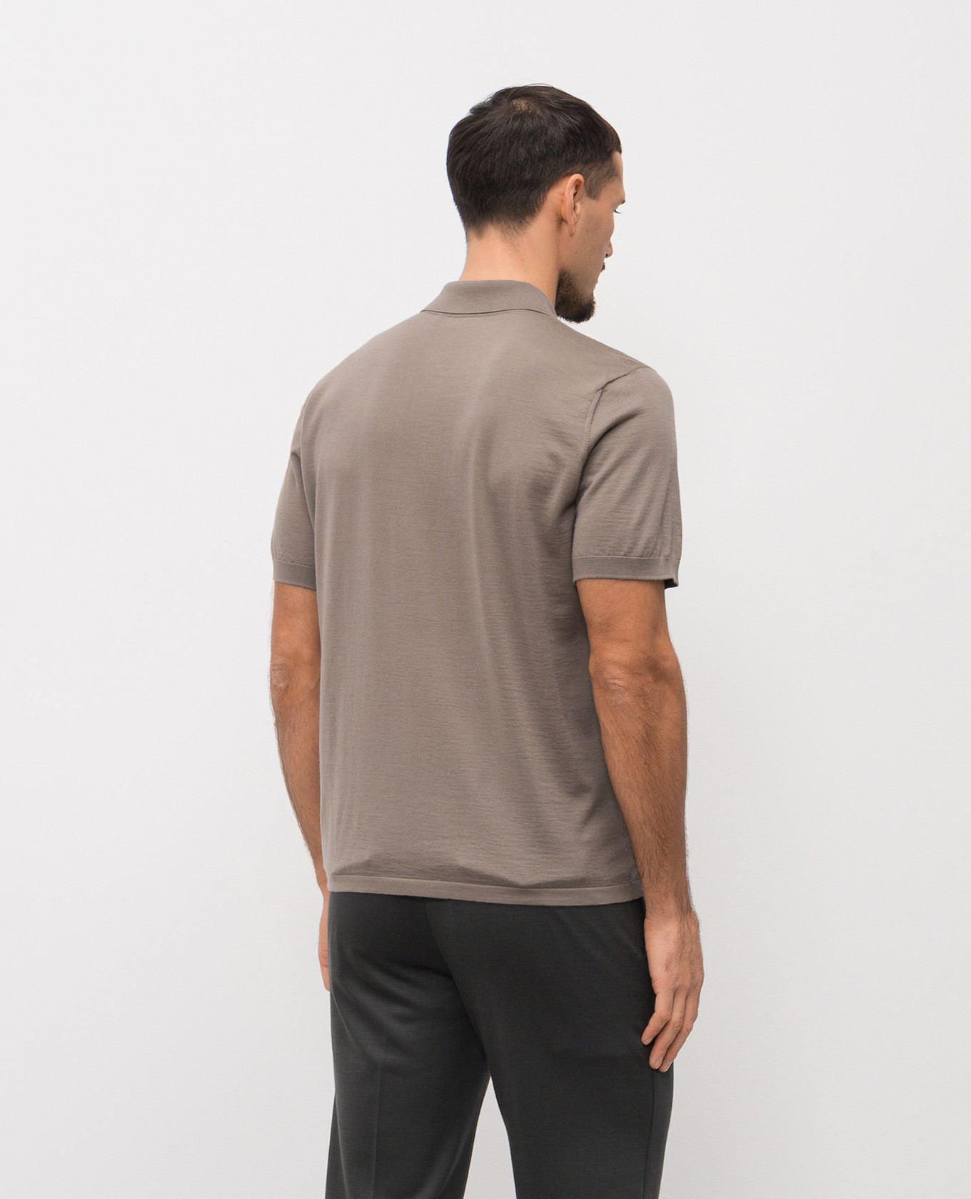 Brown cashmere polo shirt Stefano Ricci 4