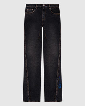 Off-White Black jeans with a worn effect 44XYA195S26D003