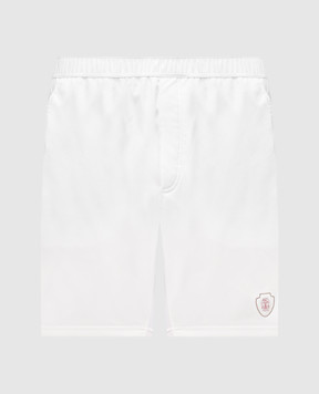 Brunello Cucinelli White shorts with emblem MB4223590T