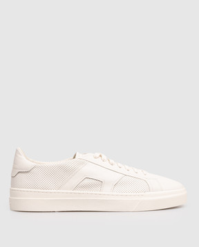 Santoni White leather sneakers with perforations MBGT22068PNNTIFR