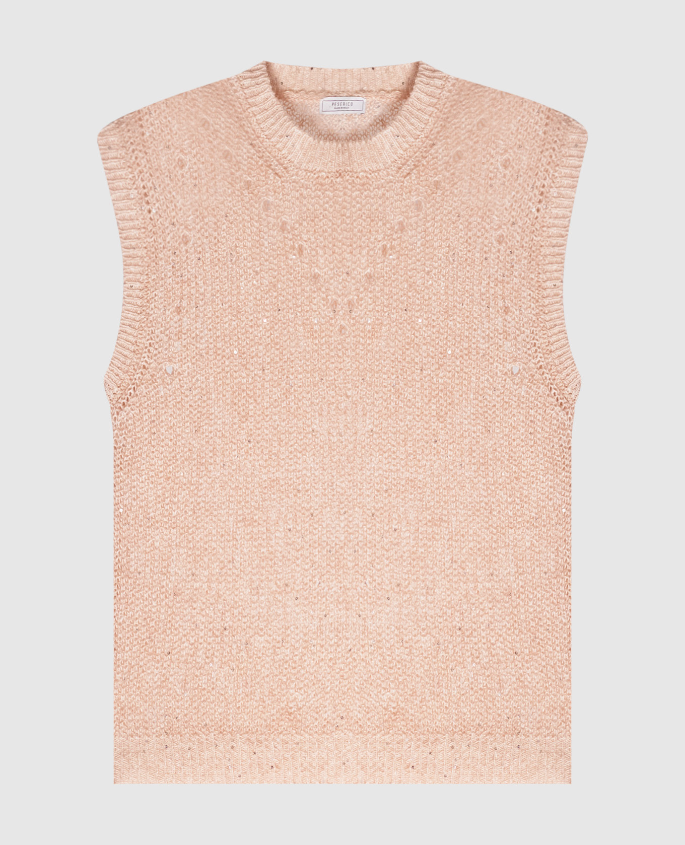 Pink linen vest with sequins Peserico