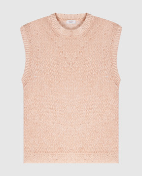 Peserico Pink linen vest with sequins S99132F059263A