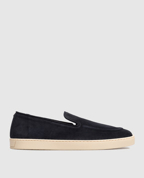 Canali Blue suede slip-ons RB01269461214