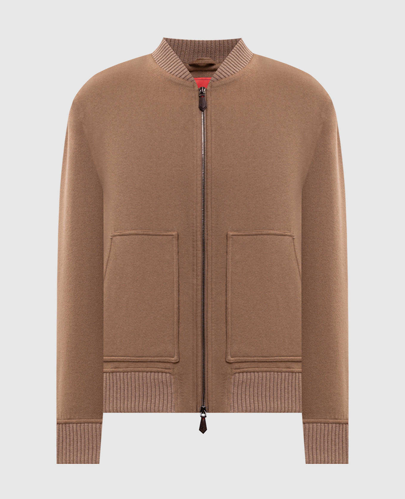 Brown cashmere bomber jacket ISAIA