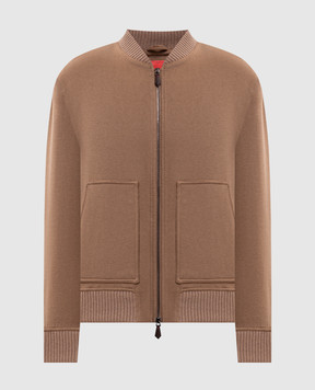 ISAIA Brown cashmere bomber jacket SU7322P9250