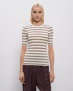 Brunello Cucinelli White wool and cashmere top M14864100