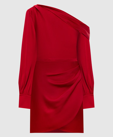 Robe rouge asymétrique Cameron