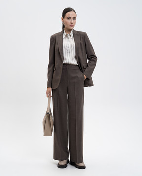 Peserico Brown jacket with wool S0160302660