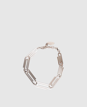 Off-White Silver Paperclip Bracelet OMOA110S26MET001