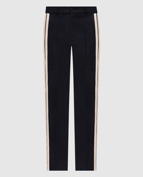 Moncler Blue pants with logo patch L20912A00017599LT