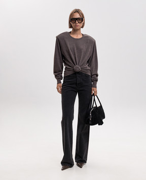 Magda Butrym Brown wool jumper with drape KNITWEAR31LONGSL348726