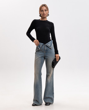 Alexander McQueen Blue flared jeans with cuffs 857092QMAD0