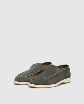 Enrico Mandelli Green suede loafers 0YACHT7415