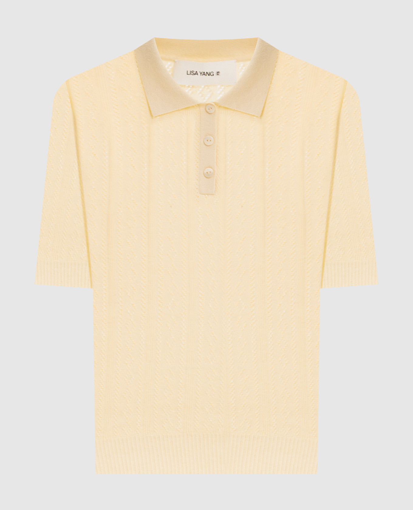 

Cristine yellow polo shirt with cashmere pattern LISA YANG