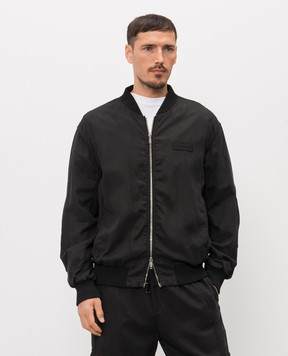 Iceberg Black bomber jacket with logo patch O0905287