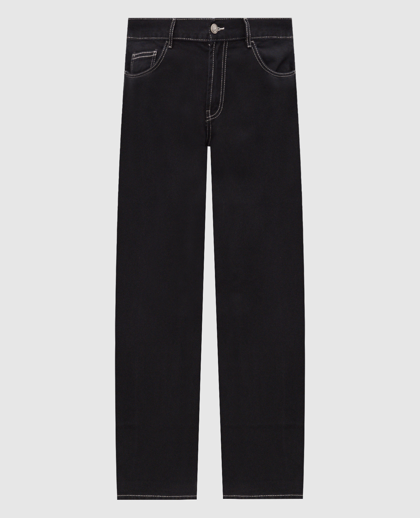 Black jeans with logo embroidery