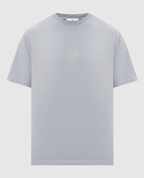 Stone Island Blue T-shirt with logo print L2S152100001S0534