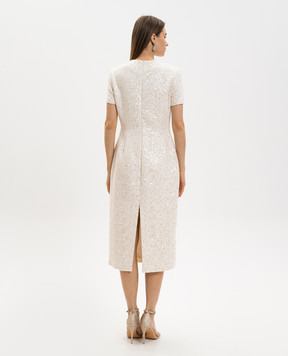 David Koma Ivory sequined tweed sheath dress RE26DK77D