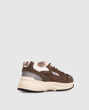 AUTRY Brown Hyperway logo combination sneakers HYLWUM25