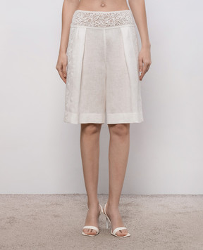 Ermanno Scervino Life Ivory linen Bermuda shorts D484P611GQII