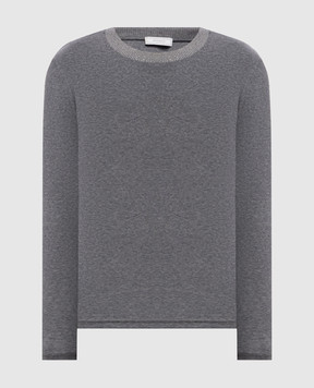 Peserico Grey ribbed long-sleeve top S06970J0B5669