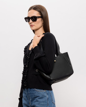 Christian Villa Black leather tote bag 06682