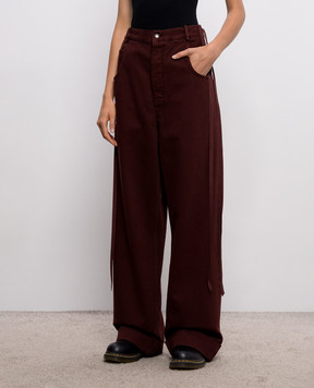 Ann Demeulemeester Kristel burgundy jeans with ribbons B0010196FA038