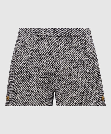 Patterned wool shorts